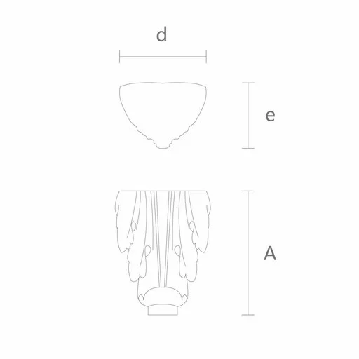 Acanthus leaf furniture feet curved from hardwood (1 PC)