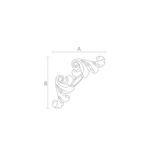 Carved acanthus corner onlay for furniture from beech