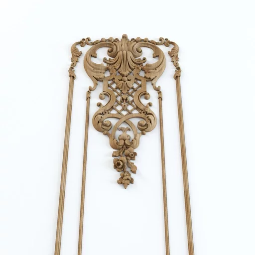 WOOD CARVED PANEL WITH ELEMENTS OF FLORAL DESIGN