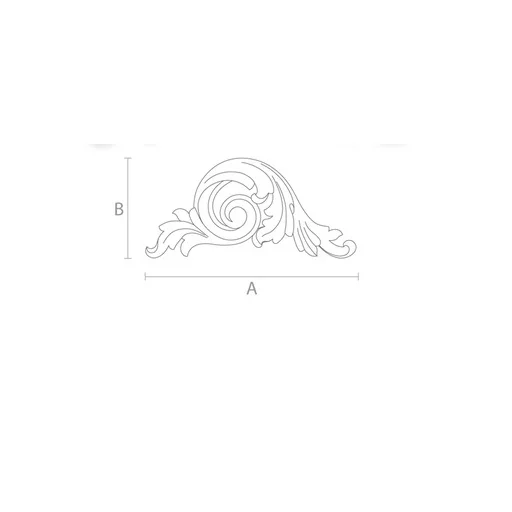 Baroque wooden acanthus leaf furniture onlay, Right
