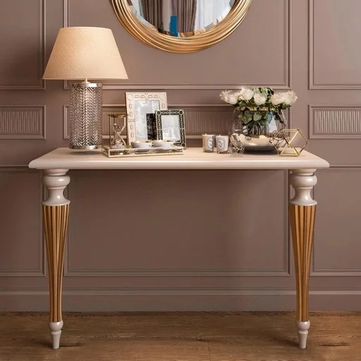 Reeded coffee table legs with round top vintage (1 PC)