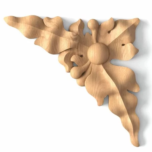 Gothic-style solid wood furniture corner onlay, Right