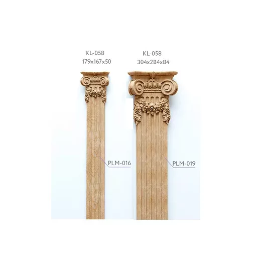 Flower garland on capital for fluted pilaster ionic order