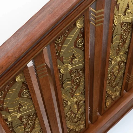 SQUARE OAK STAIRS BALUSTER WITH HORIZONTAL FLUTES