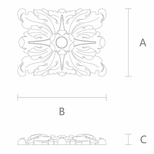 WOOD MEDALLIONS FOR FURNITURE WITH ELEMENTS OF FLORAL DESIGN