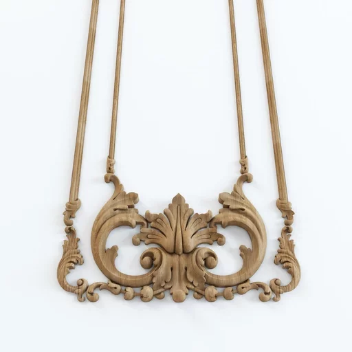 WOOD CARVED PANEL WITH ELEMENTS OF FLORAL DESIGN
