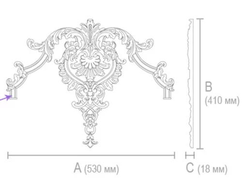 FLORAL APPLIQUE WALL PANELLING WITH SHELL AND PALMETTES