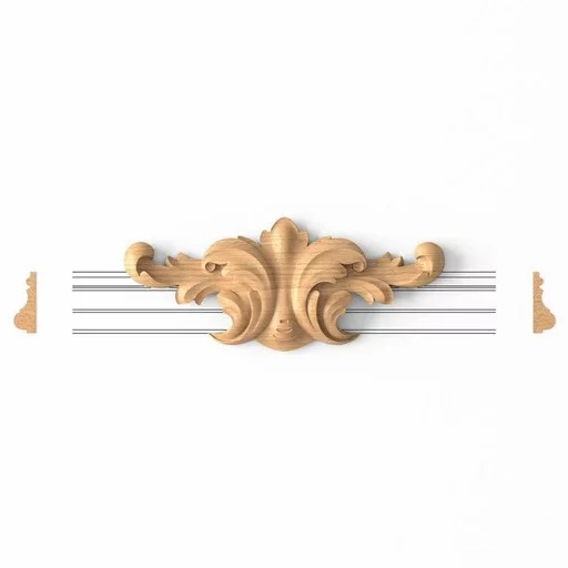 ANTIQUE-STYLE ACANTHUS APPLIQUES FOR MOULDINGS FROM BEECH