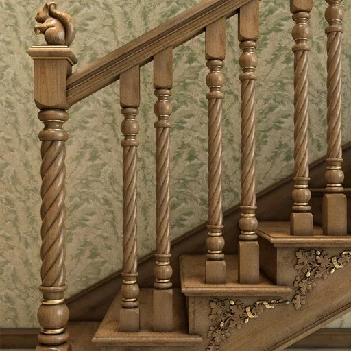 SOLID WOOD TWISTED SPINDLE FOR STAIRCASE DECORATION