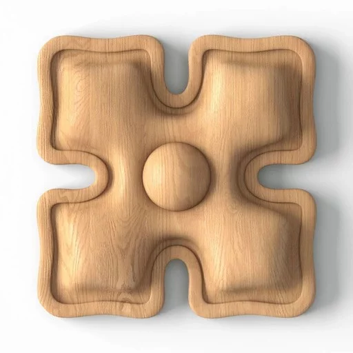 SOLID WOOD FOUR LEAF CLOVER CEILING ROSETTE APPLIQUE