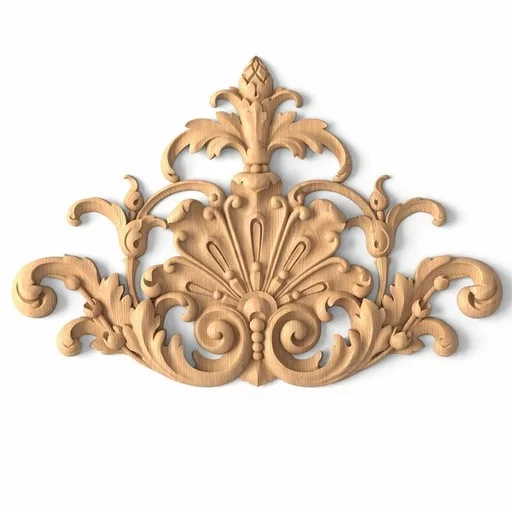 Baroque beaded onlay with acanthus scrolls from oak