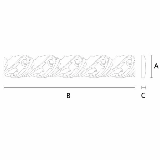 PIERCED BRAID MOULDING WITH ACANTHUS LEAVES
