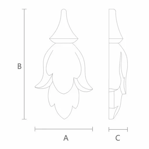 Classical style hardwood flower bud onlay