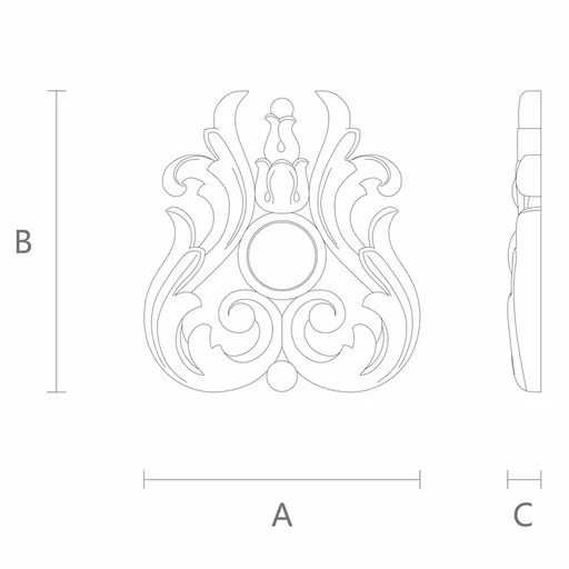 Renaissance carved onlay with a medallion from solid wood