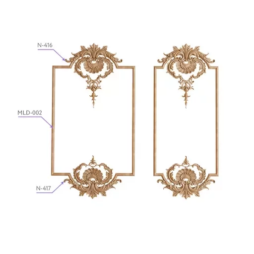 ANTIQUE-STYLE SOLID WOOD DROP ONLAY WITH BELLFLOWERS