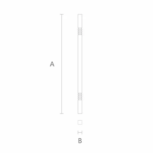 SQUARE OAK STAIRS BALUSTER WITH HORIZONTAL FLUTES