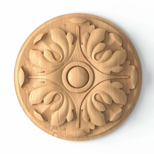 SMALL WOOD MEDALLIONS FLORAL FOR FIREPLACE