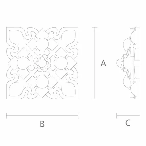 DECORATIVE ROSETTE SQUARE GOTHIC