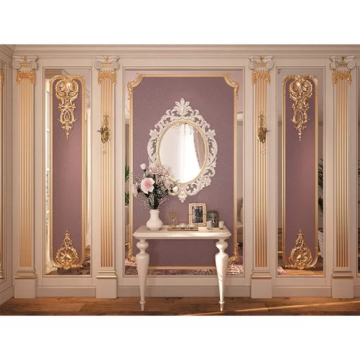 DECORATIVE FRENCH WOOD PANEL WITH CARVED ONLAYS AND CLASSICAL MOULDINGS
