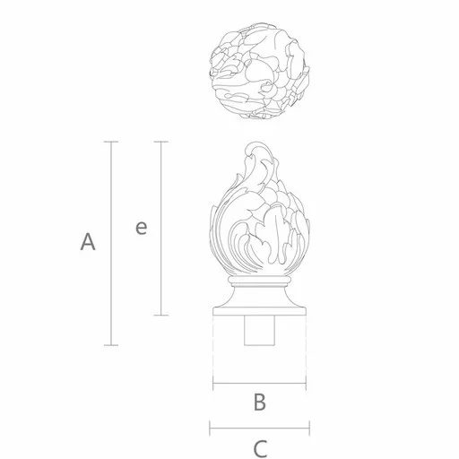 Hardwood unpainted Classic finial Grapes