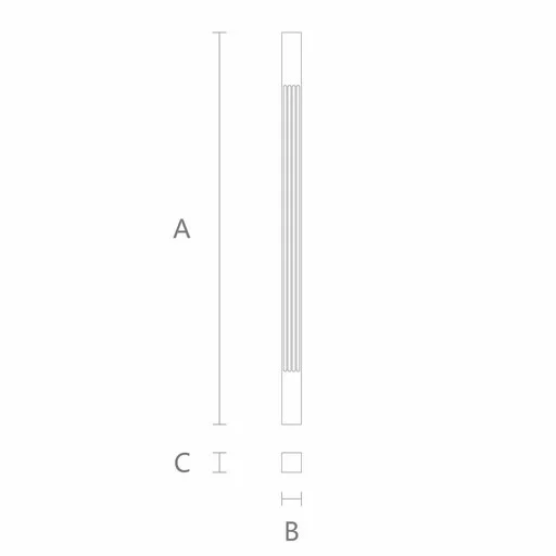 SQUARE FLUTED WOOD BALUSTER FOR SRAIRS RAILING