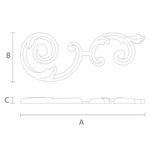Renaissance-style wooden scrolled onlay, Right