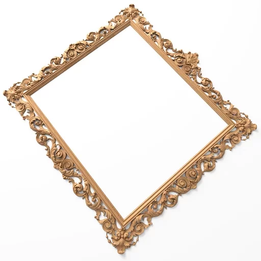 WOOD ORNATE FRAME WITH ACANTHUS LEAVES AND SCROLLS BAROQUE STYLE