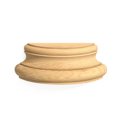 UNPAINTED HALF ROUND COLUMN BASE FROM WOOD