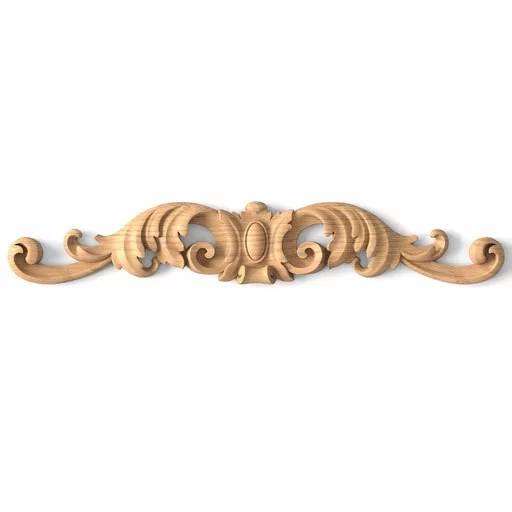 Handcrafted wooden Classic style cartouche onlay