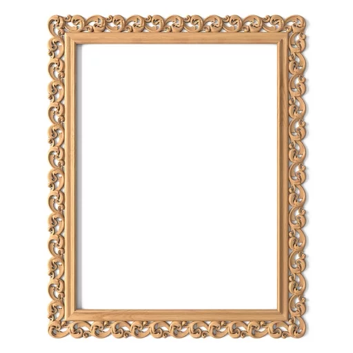 LARGE CLASSIC STYLE WOODEN FRAME MIRROR WITH A PIERCED DESIGN