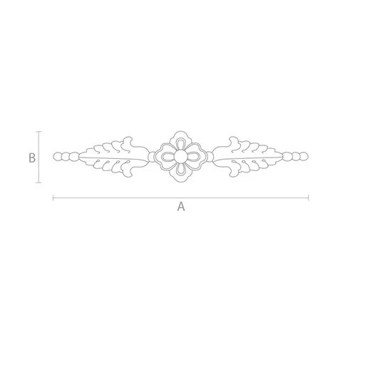 Romantic style wooden applique with roses and ribbons
