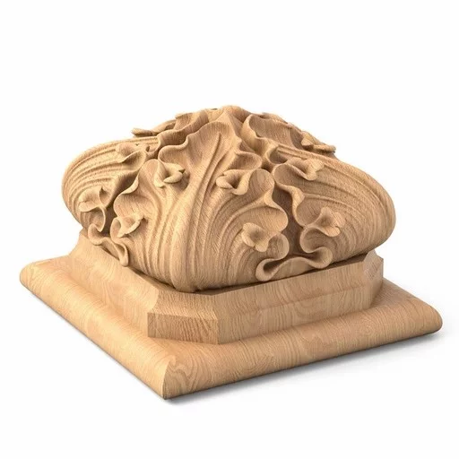 Gothic style carved wooden finial for post