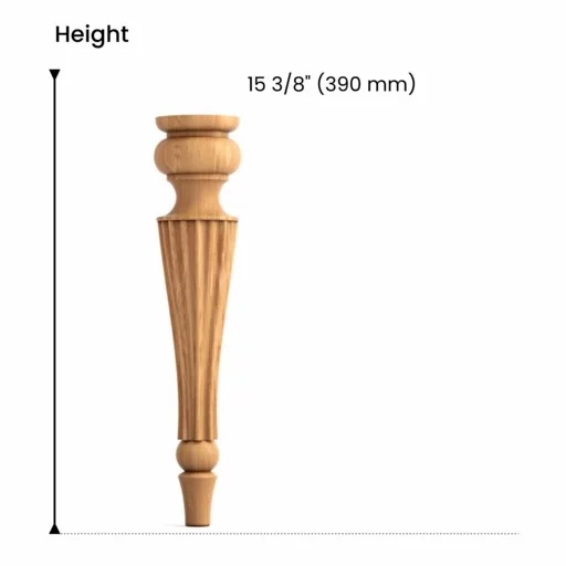 Reeded coffee table legs with round top vintage (1 PC)