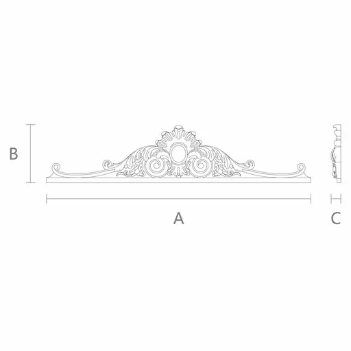 Center onlay with acanthus leaf