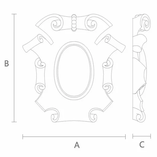 Renaissance style decorative wooden cartouche