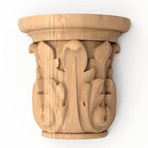 Medium antique-style wooden half round capital