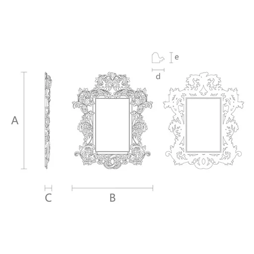 HARDWOOD OPENWORK BAROQUE FRAME MIRROR WITH ACANTHUS ORNAMENTAITON
