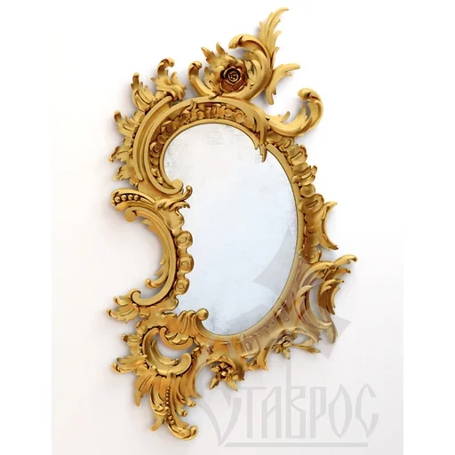 ROCOCO STYLE HARDWOOD CURVED FRAME MIRROR WITH FLOWERS