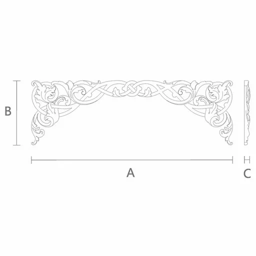 Large Antique style arched hardwood onlay