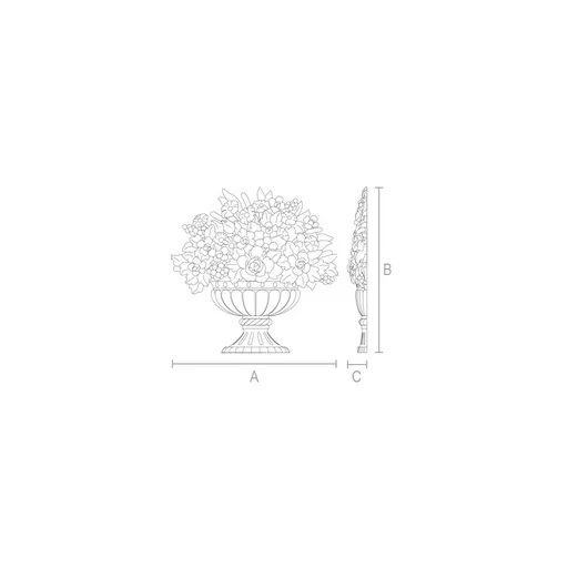 Flowers in a vase furniture applique