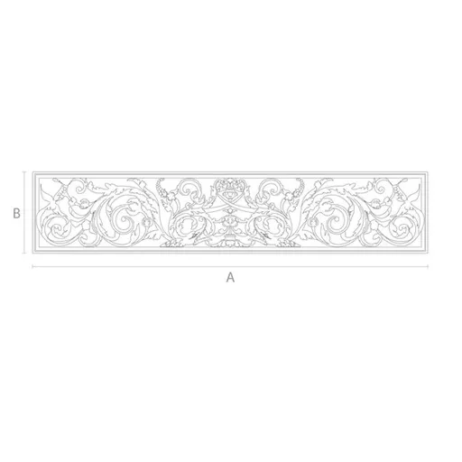 Floral Baroque style decorative wall panel from solid wood