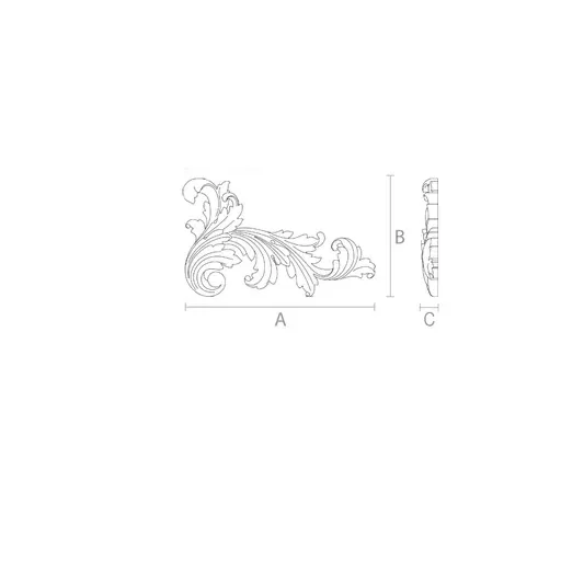 Antique-style wooden onlay for classical interiors, Right