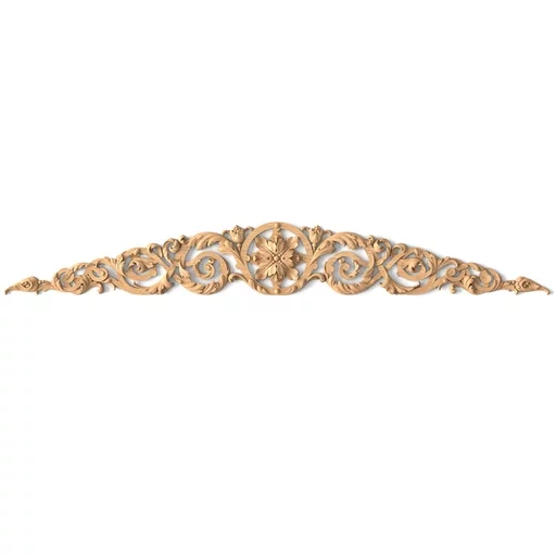Handcrafted hardwood floral center onlay with a rosette