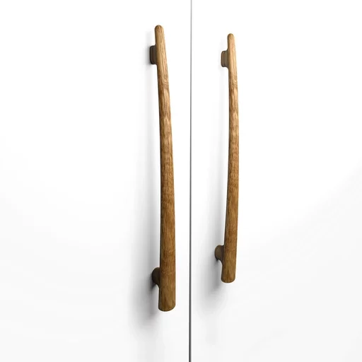 WOODEN CABINET HANDLES UNUSUAL SHAPES DIFFERENT IN SIZE. (SET OF 4 PC.)