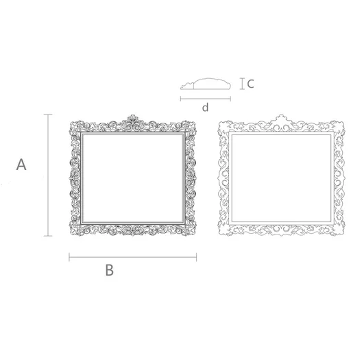 WOOD ORNATE FRAME WITH ACANTHUS LEAVES AND SCROLLS BAROQUE STYLE