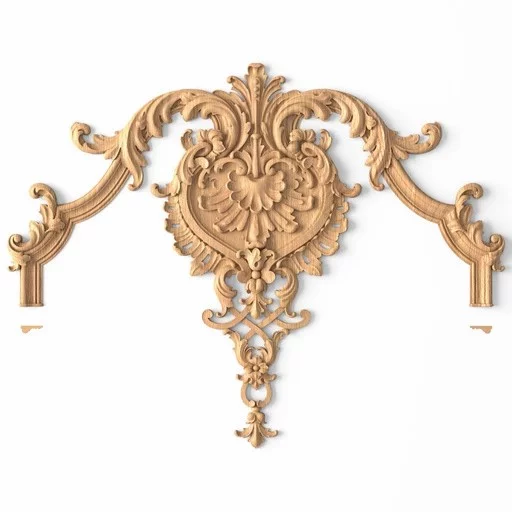 FLORAL APPLIQUE WALL PANELLING WITH SHELL AND PALMETTES