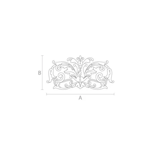 Rounded solid wood Baroque style applique