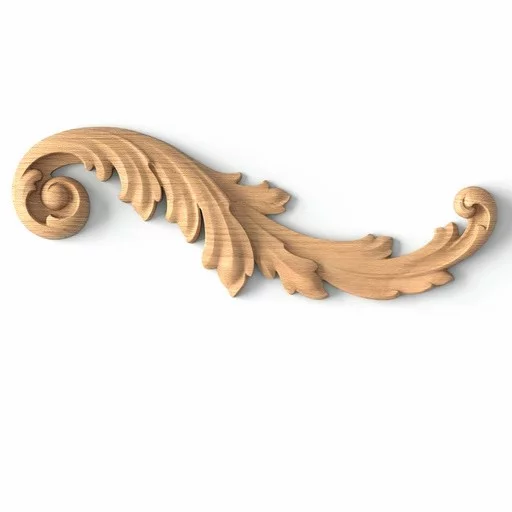 Carved oak Antique acanthus leaf onlay, Right