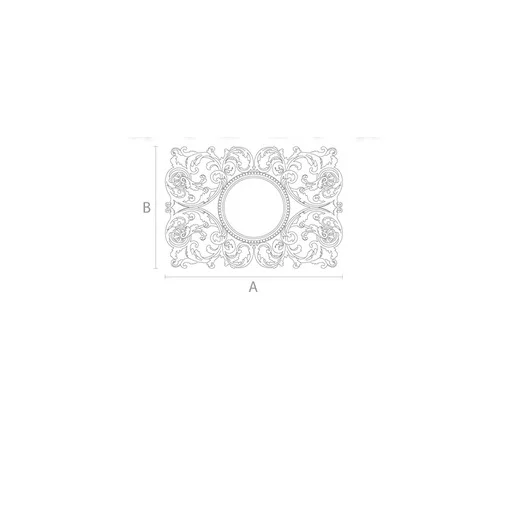 Openwork wooden Baroque onlay with a round center