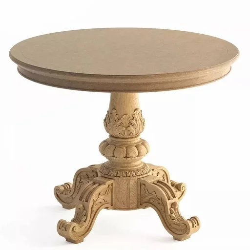 CARVED BAROQUE PEDESTAL TABLE BASE WITH FOUR LEGS
